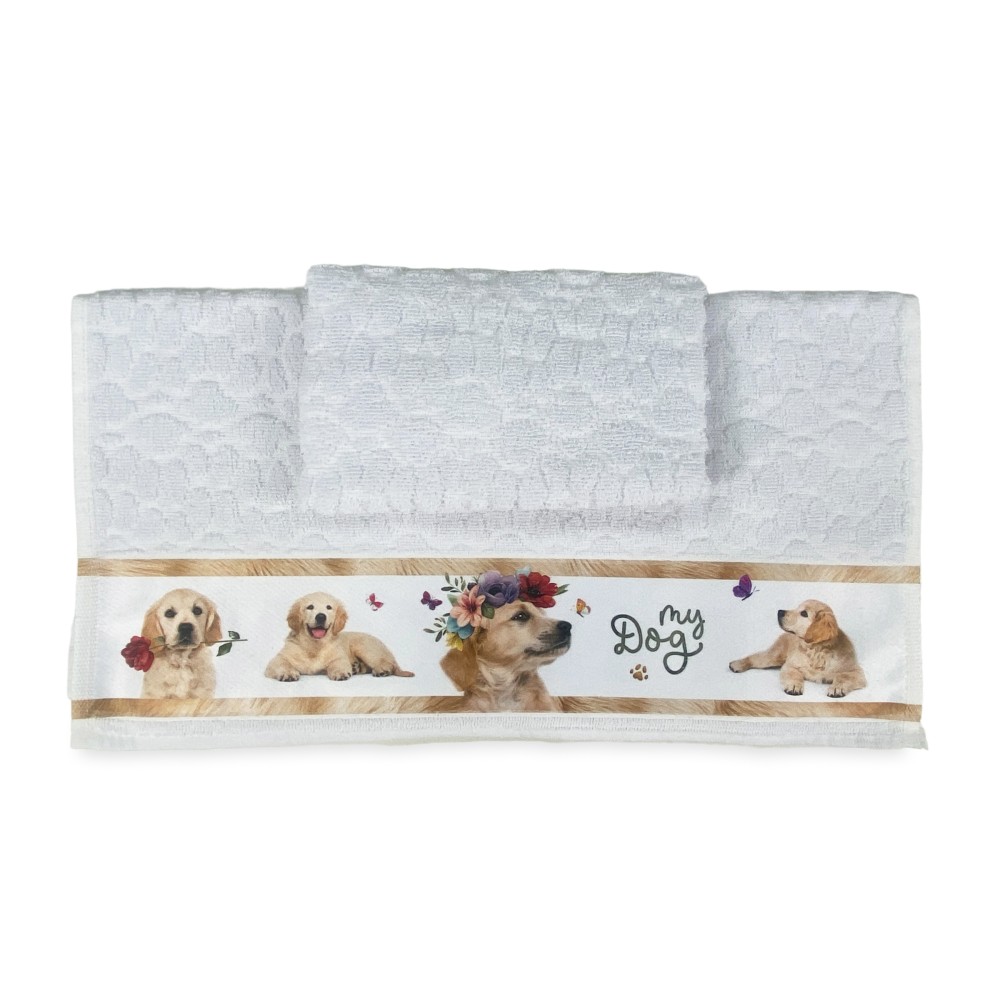 HUNDEHANDTUCH-SET Spirituosen aus reiner Baumwolle Made in Italy