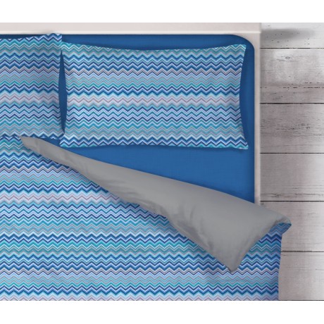 COPRIPIUMINO BEATRICE Blu in Puro cotone Made in Italy 2