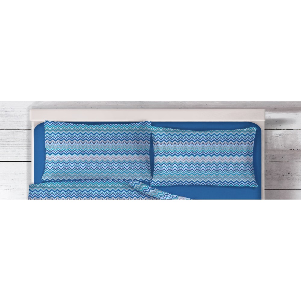 COPRIPIUMINO BEATRICE Blu in Puro cotone Made in Italy