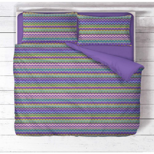 COPRIPIUMINO BEATRICE Lilla in Puro cotone Made in Italy