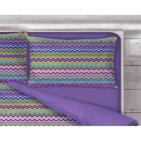 COPRIPIUMINO BEATRICE Lilla in Puro cotone Made in Italy 2