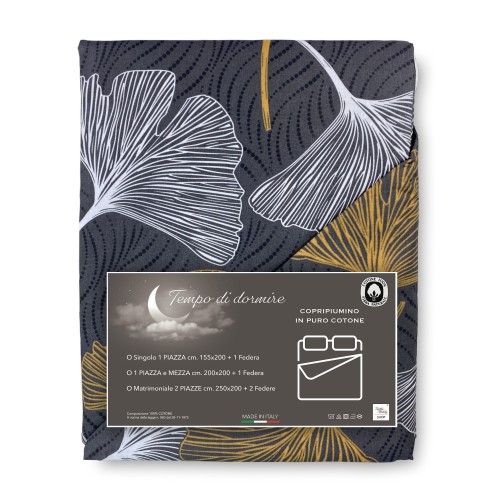 PETALI Gold Bettbezug aus reiner Baumwolle, hergestellt in Italien