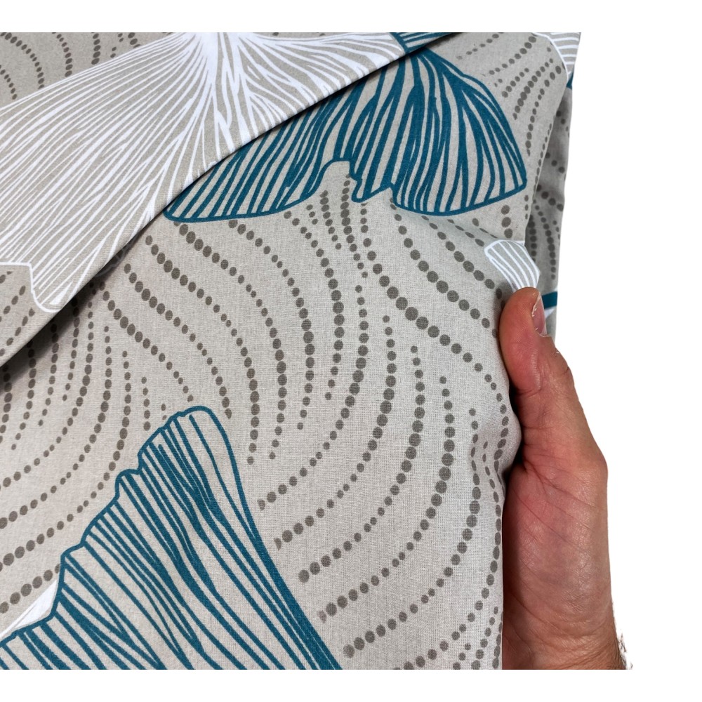 Funda nórdica verde PETALI de puro algodón made in Italy