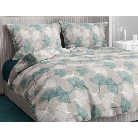 Draps d’hiver en flanelle en coton pur Petali Verde vert, chaud et anti-boulochage