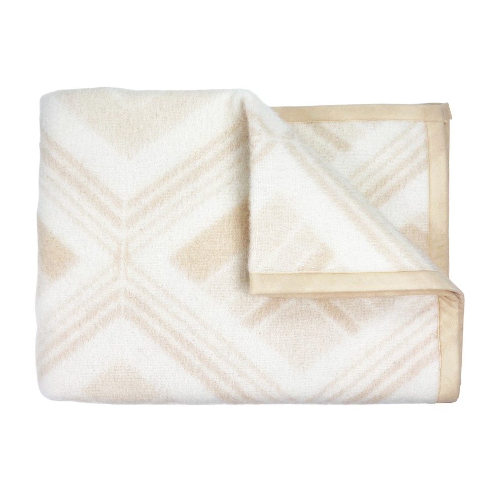 COPERTA SQUARE Bambini in vera Pura LANA da LETTINO morbida e Calda colore Naturale