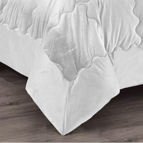 TRAPUNTA Piumone in Soffice Velluto AVORIO Effetto Piuma 2 Piazze Matrimoniale ELISIR Jacquard 2