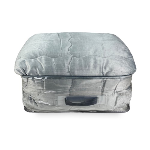 COUETTE Couette en velours doux GRIS effet plume 2 lits doubles ELISIR Jacquard