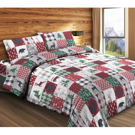 Winter sheet set in pure Tyrolean cotton flannel Abstract, warm and anti-pilling