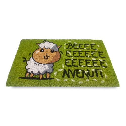 ALFOMBRA Felpudo de Coco Natural con BIENVENIDA DE OVEJAS