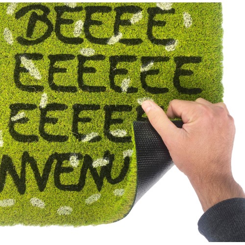 TAPIS paillasson en noix de coco naturelle avec mouton WELCOME