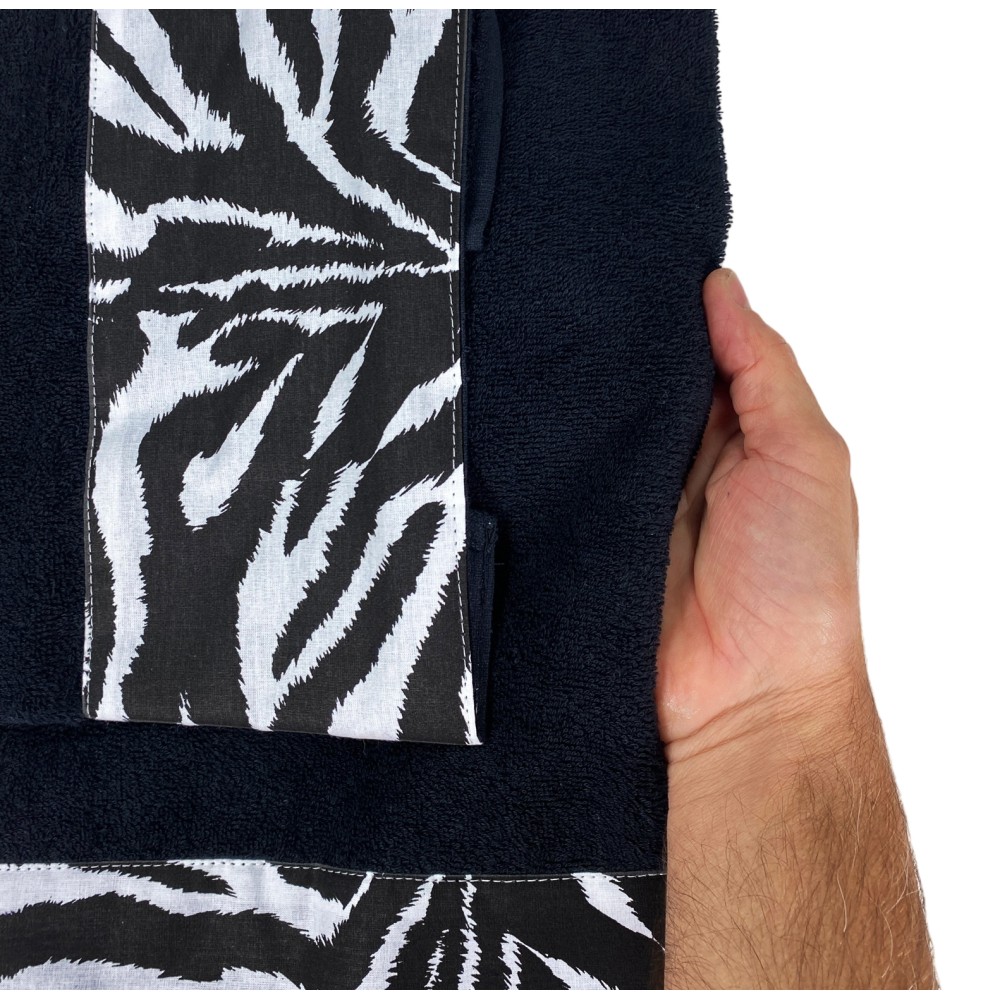 TOWEL SET 1+1 FACE & Guest ZEBRA white BLACK