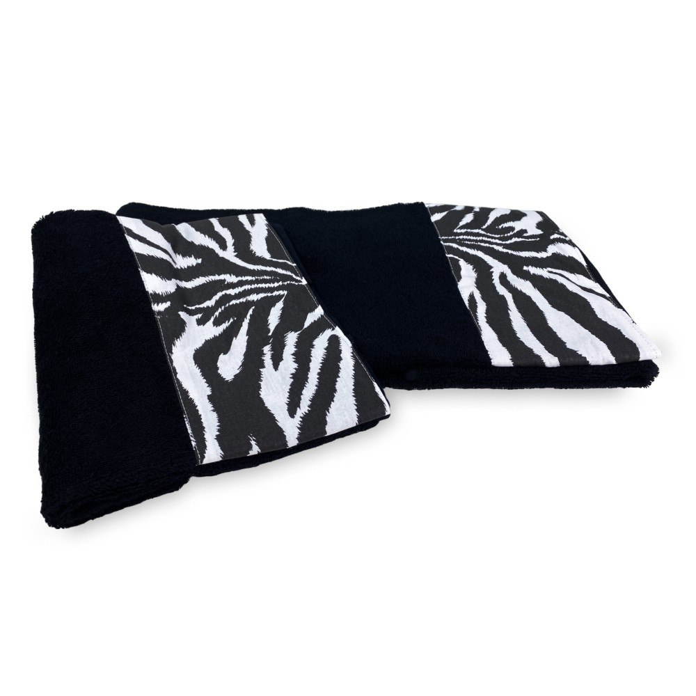 TOWEL SET 1+1 FACE & Guest ZEBRA white BLACK
