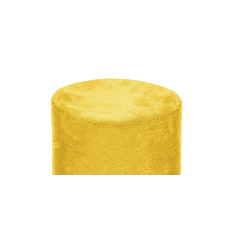 VELVET Zylinderhocker POUF aus senf schlichtem Samt