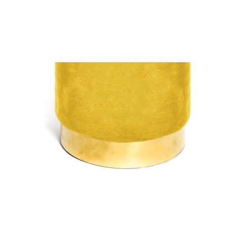 VELVET Repose-pieds cylindrique POUF en velours uni moutarde