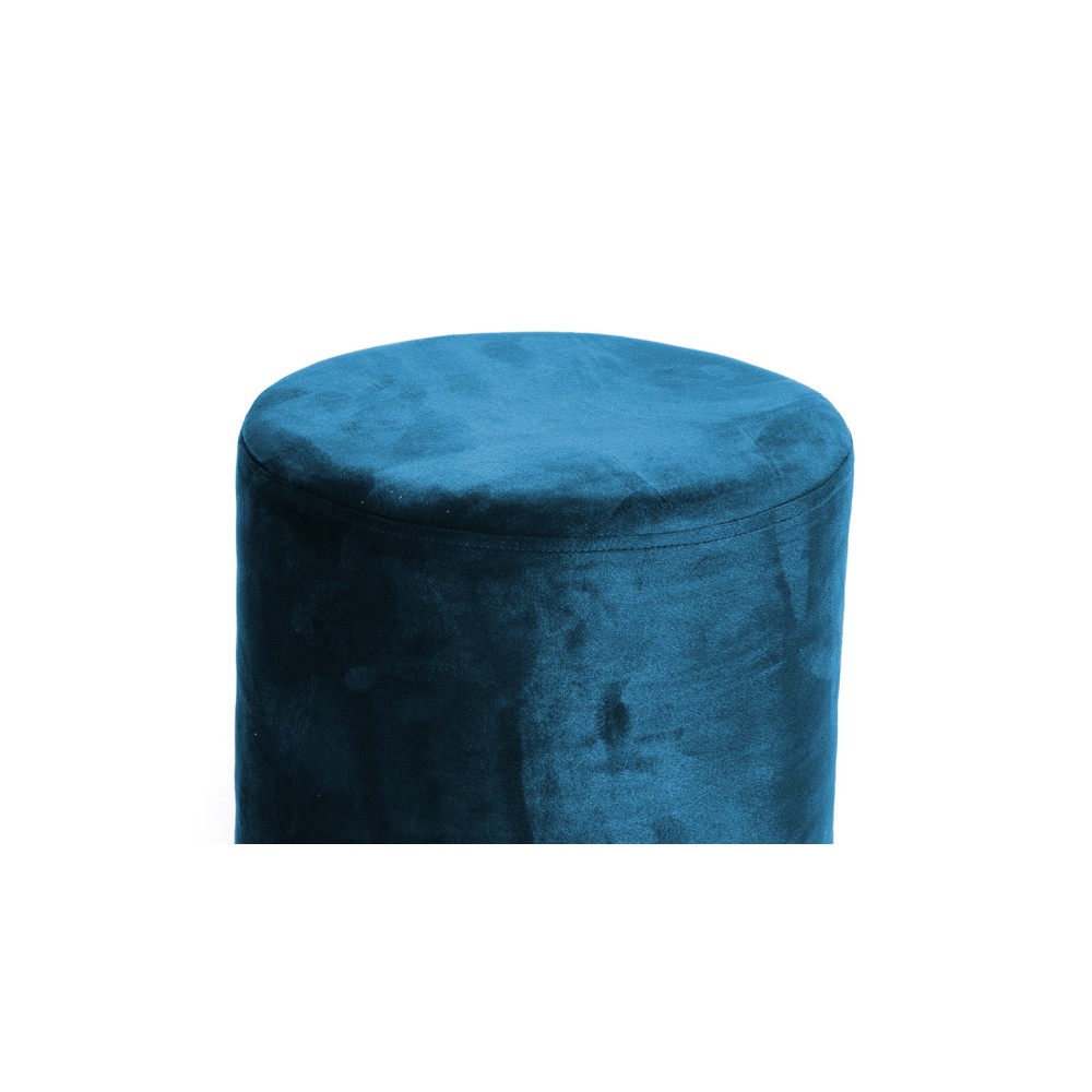 POUF Poggiapiedi Cilindro VELVET in Velluto Unito Blu