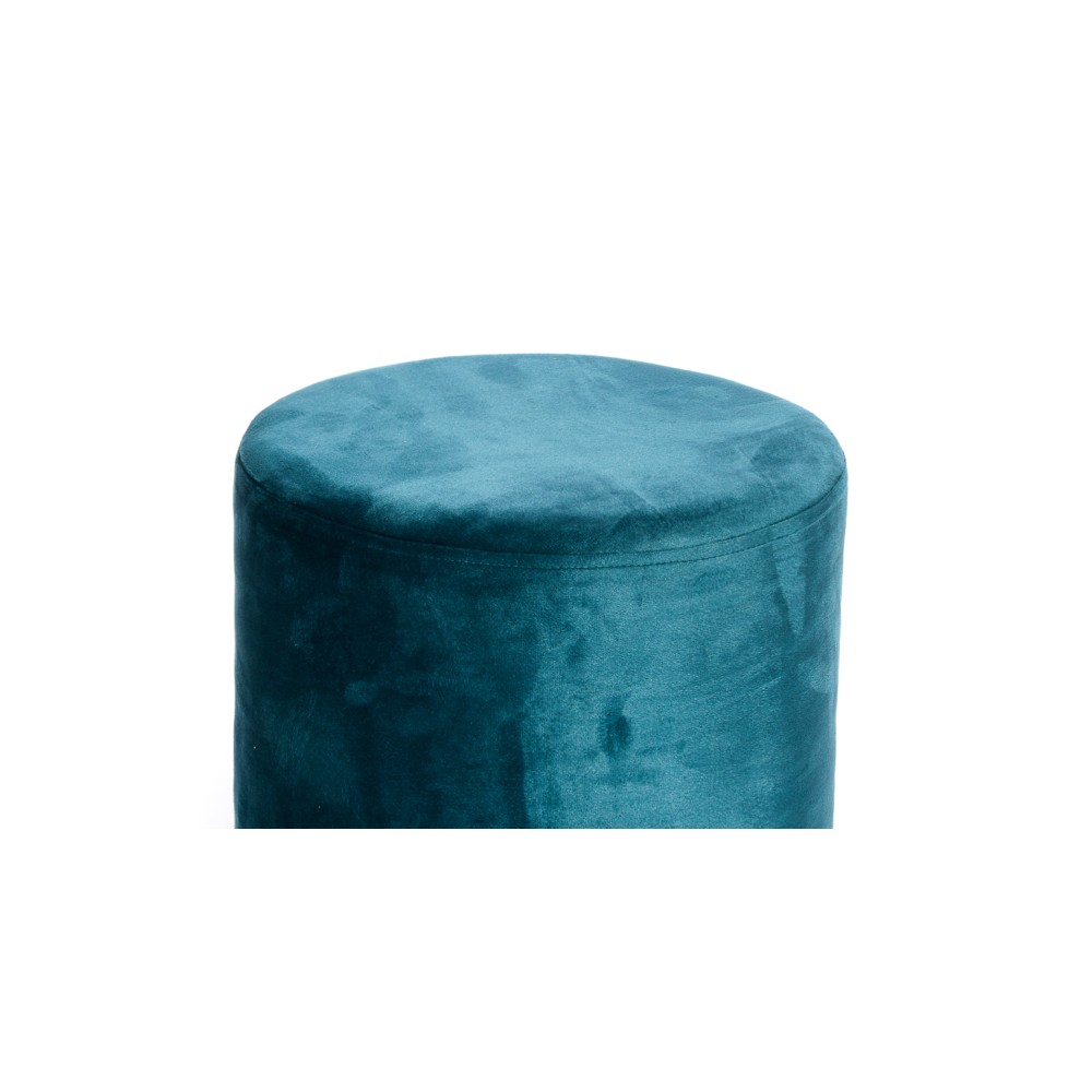 POUF Poggiapiedi Cilindro VELVET in Velluto Unito Petrolio