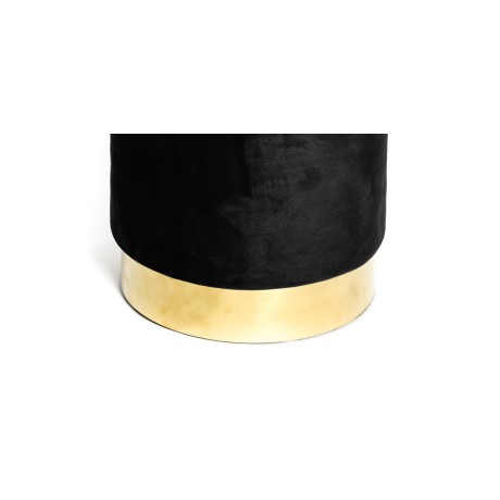 VELVET Reposapiés cilíndrico en terciopelo liso negro 2