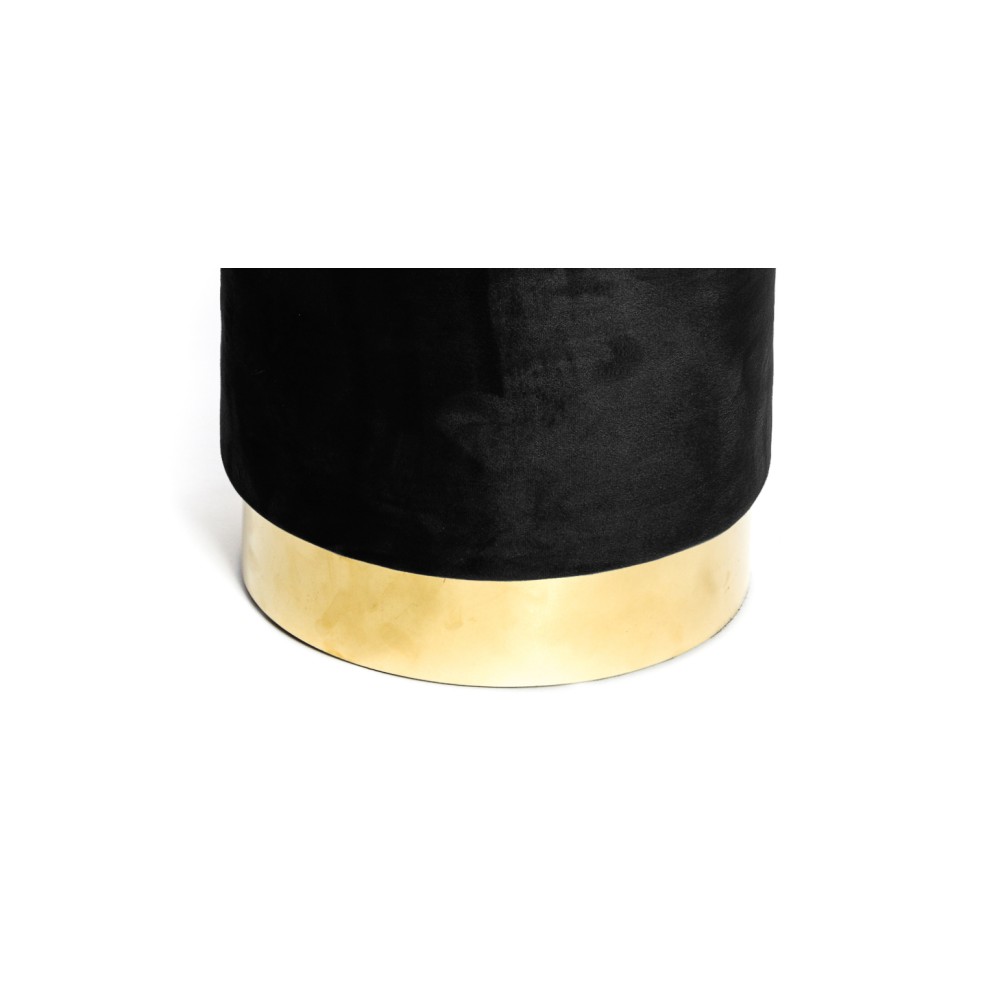 VELVET Reposapiés cilíndrico en terciopelo liso negro