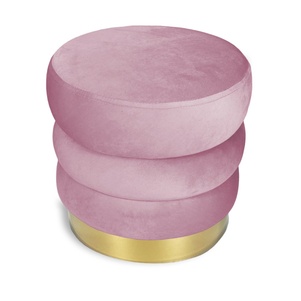 VELVET quilted quilted solid velvet footstool POUF