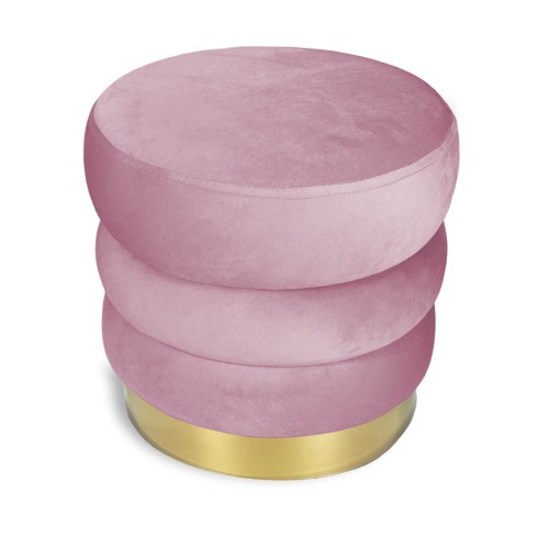 VELVET quilted quilted solid velvet footstool POUF