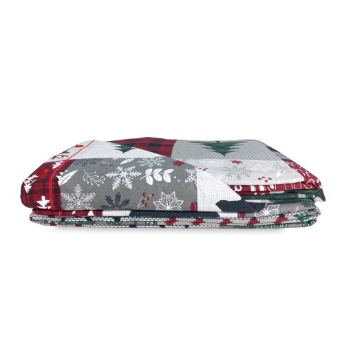 Ensemble abstrait de draps en flanelle tyrolienne - Coton d’hiver
