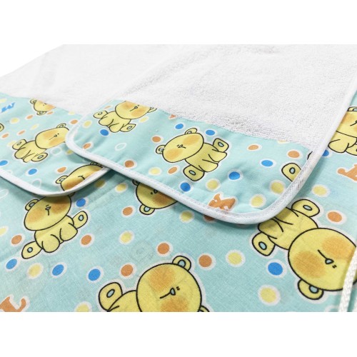 SET ASILO Pierino 4-teilig Sack und Handtuch und Lätzchen und Beutel Teddybär Design