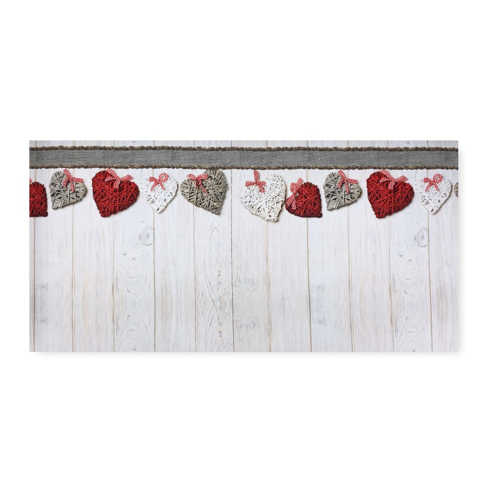 RUG Kitchen Runner Rutschfester Läufer HEARTS SHABBY made in Italy