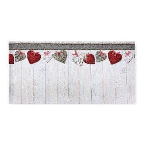 TAPPETO Runner da CUCINA Passatoia Antiscivolo CUORI SHABBY made in Italy