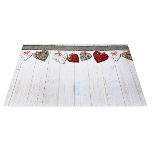 RUG Kitchen Runner Rutschfester Läufer HEARTS SHABBY made in Italy