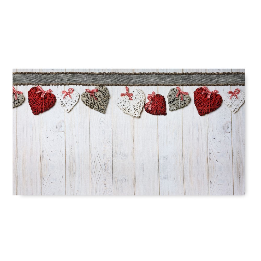 RUG Kitchen Runner Non-slip runner HEARTS SHABBY made in Italy