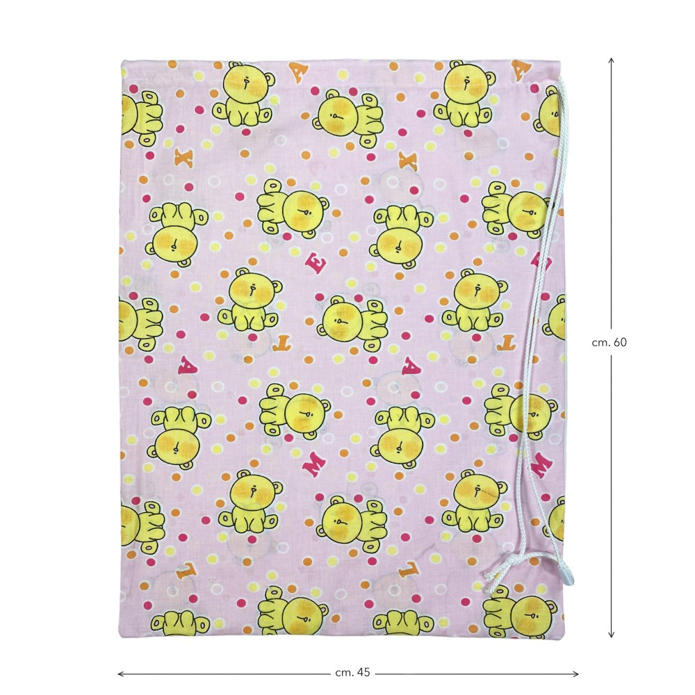 SAC DE MATERNELLE Pierino taille LARGE MAXI cm. 45 x 60 ours en peluche dessin