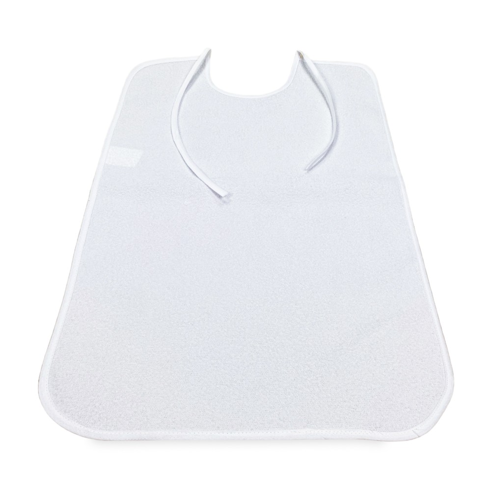 SET Babero Blanco para ADULTO Mordaza impermeable REMO © con cordones antimanchas