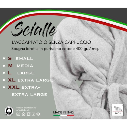 ACCAPPATOIO in Spugna a SCIALLE Senza Cappuccio ROSA in Puro Cotone Made in Italy