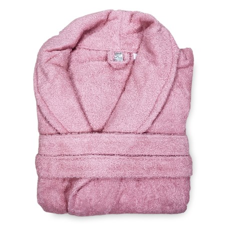 Albornoz de rizo rosa sin capucha