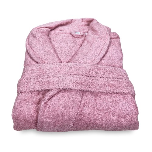ACCAPPATOIO in Spugna a SCIALLE Senza Cappuccio ROSA in Puro Cotone Made in Italy