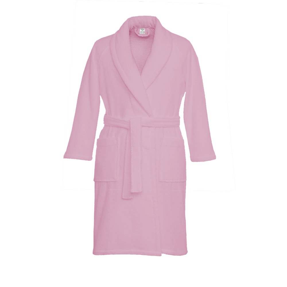 ACCAPPATOIO in Spugna a SCIALLE Senza Cappuccio ROSA in Puro Cotone Made in Italy