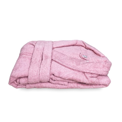 ACCAPPATOIO in Spugna a SCIALLE Senza Cappuccio ROSA in Puro Cotone Made in Italy