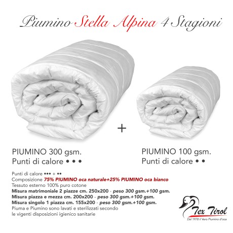 piumino 4 stagioni in puro piumino oca 2