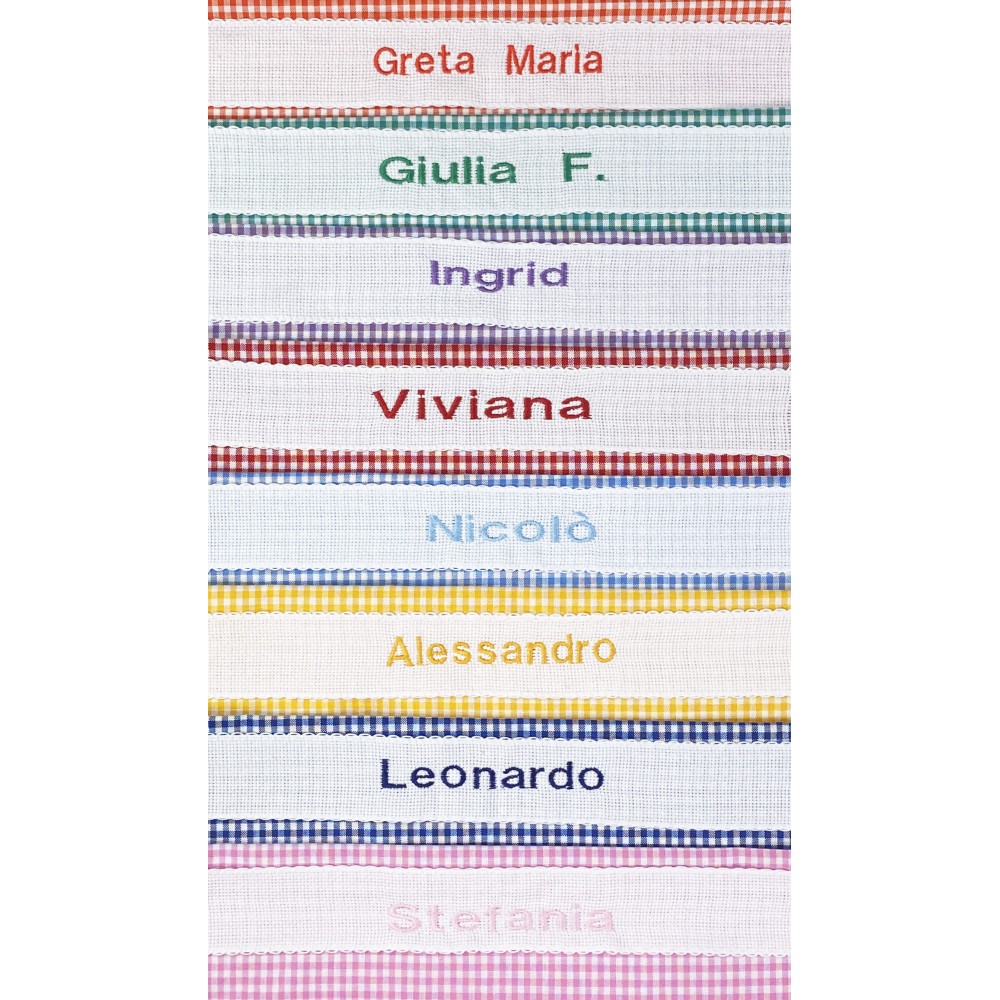 EMBROIDERED and PERSONALIZED Kindergarten BAG measuring Cm. 34x48 CHECKERED