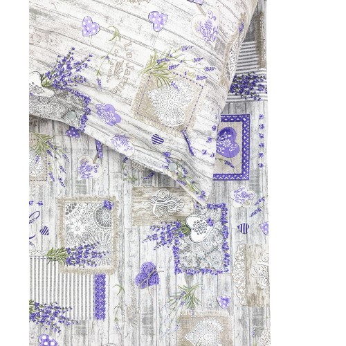 Funda nórdica LAVANDA PROVENZAL CHÉRIE de puro algodón made in Italy