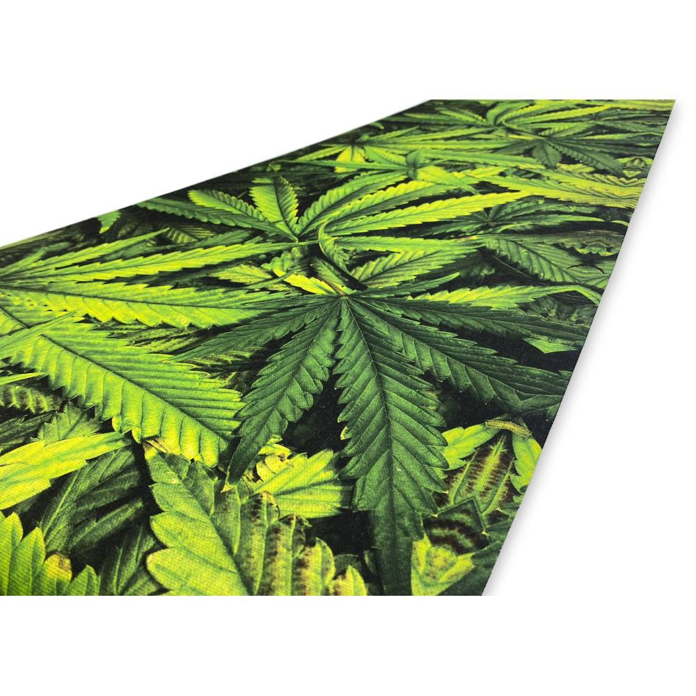 RUG Kitchen Runner Rutschfester Läufer Grüne Blätter Marihuana Made in Italy