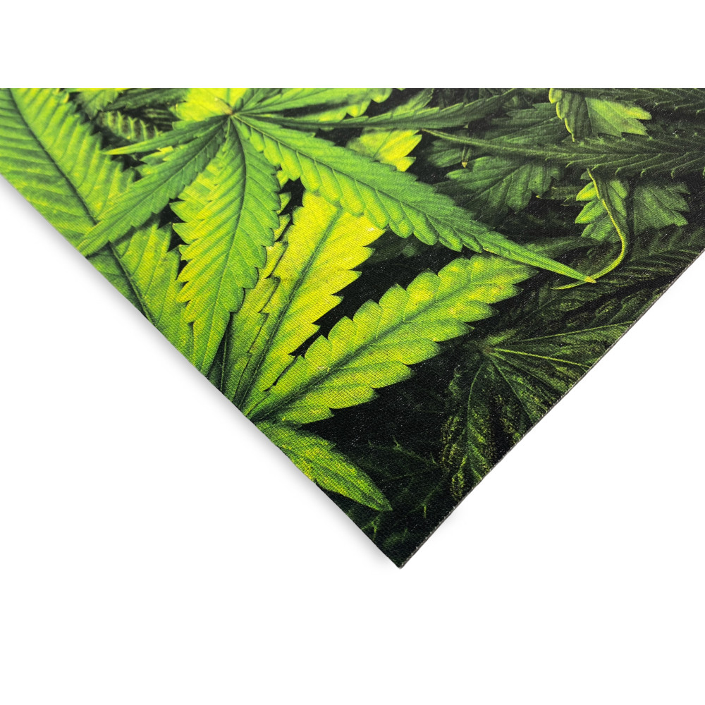 RUG Kitchen Runner Rutschfester Läufer Grüne Blätter Marihuana Made in Italy