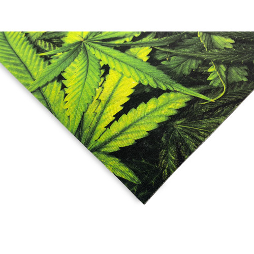 ALFOMBRA Corredor de cocina Corredor antideslizante Hojas verdes Marihuana Made in Italy