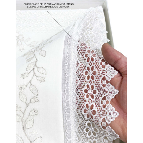SÁBANA con encaje MACRAMÉ crema DOBLE Made in Italy BRIDAL IDEA 2