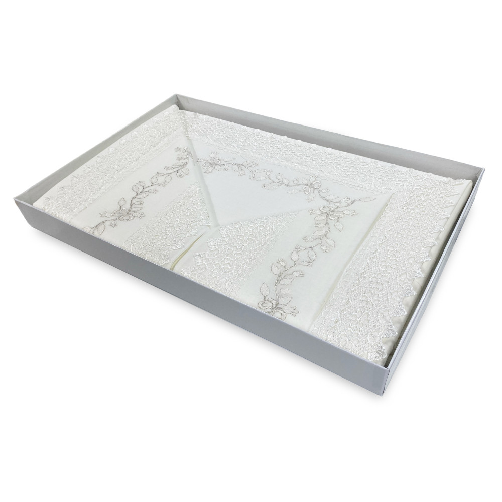 DRAP Avec DENTELLE MACRAMÉ DOUBLE CRÈME Made in Italy IDEA BRIDE
