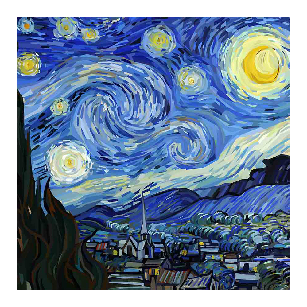 Quilted bedspread Van Gogh Blue Double Paintings