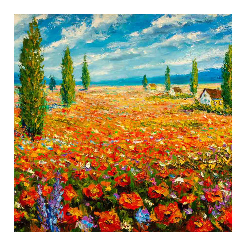 Quilted bedspread Designer Paintings Poppies Monet Double