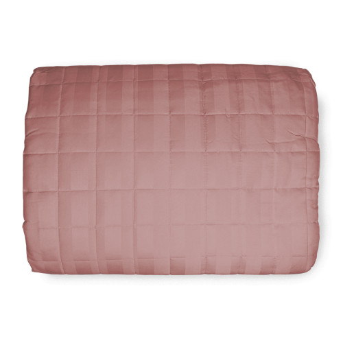 Couvre-lit matelassé RASATIN rayé SOLID PINK Double