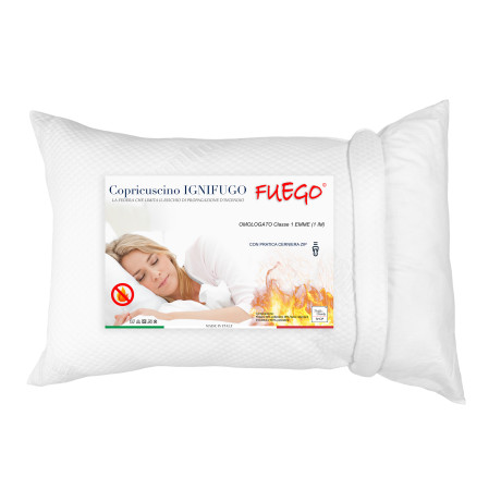 FUNDA DE ALMOHADA Fuego Pillow COJÍN IGNÍFUGO Y IGNÍFUGO Fabricado en Italia