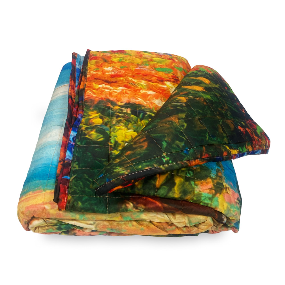 Quilted bedspread Designer Paintings Poppies Monet Double